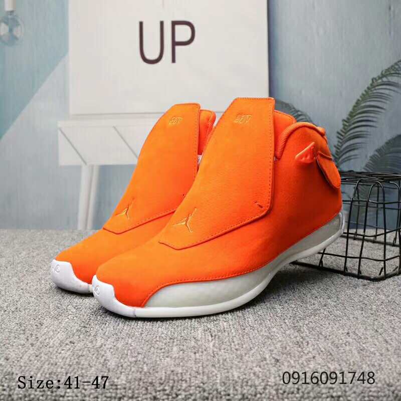 New Air Jordan 18 Orange White Shoes
